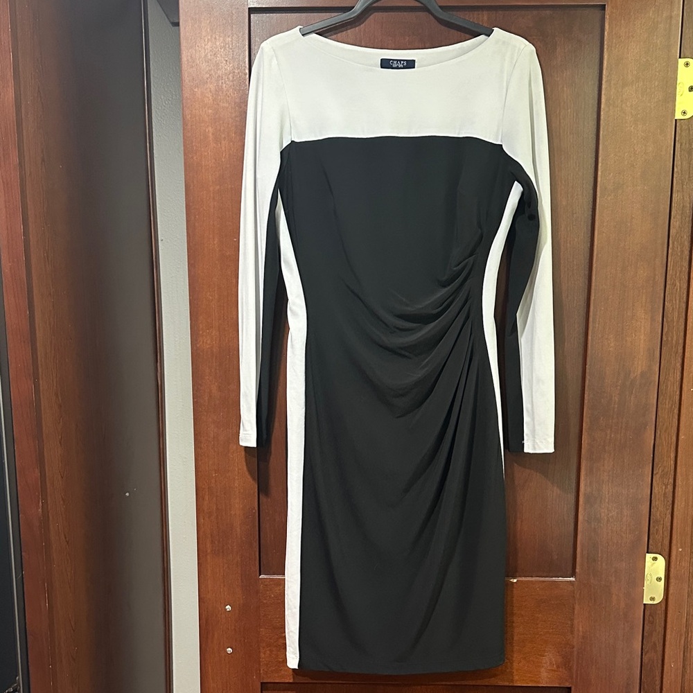 Chaps Bodycon Long Sleeve Dress with Ruching